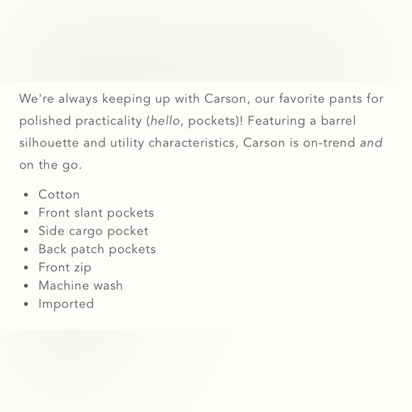 Anthropologie The Carson Utility Barrel Pants size 0 - Picture 4 of 13